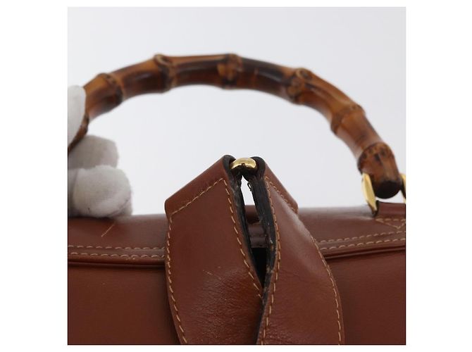 Zaino in pelle Gucci Bamboo marrone oro 003 2058 0016 Auth ep14447 D'oro - vista 8