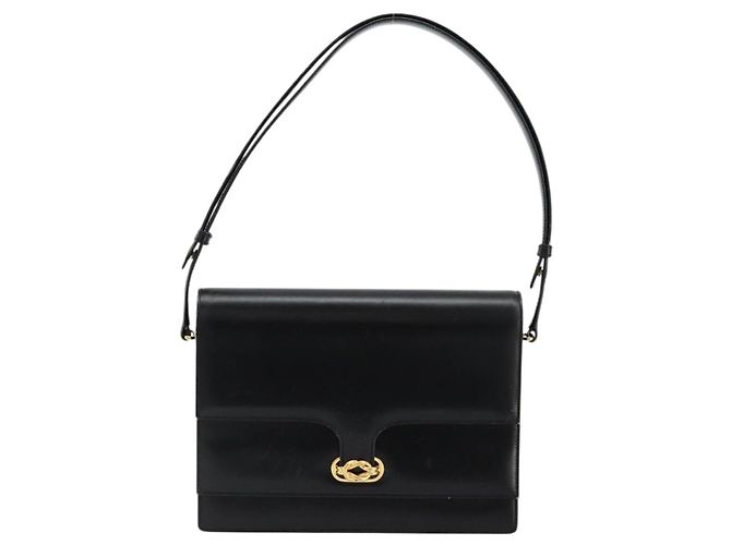 Gucci Borsa a Spalla in Pelle Nera e Oro Auth ep14164 Nero D'oro - vista 13