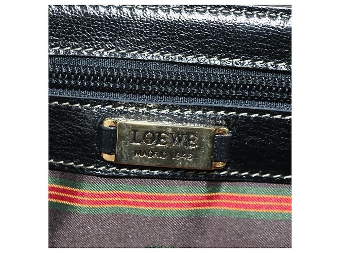 LOEWE Velazquez Borsa a Mano in Pelle 2 in 1 Marrone Oro Nero Auth am11389V D'oro - vista 22