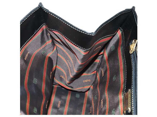 LOEWE Velazquez Borsa a Mano in Pelle 2 in 1 Marrone Oro Nero Auth am11389V D'oro - vista 23