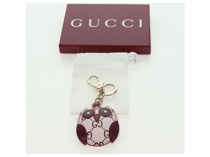 GUCCI GG Charm per Borsa Gufo in Pelle Embossata Pelle Rosa Oro Auth bs34758M D'oro - vista 11