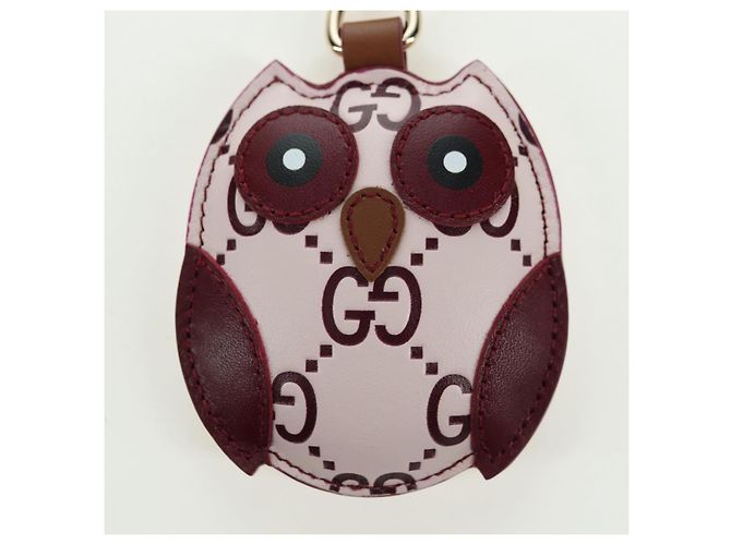 GUCCI GG Charm per Borsa Gufo in Pelle Embossata Pelle Rosa Oro Auth bs34758M D'oro - vista 3