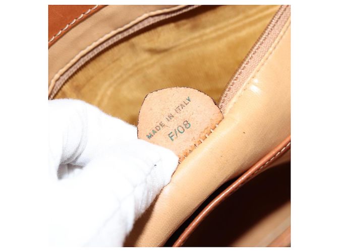 Céline Borsa tote in tela Macadam CELINE in pelle PVC marrone oro Auth bs34713 D'oro - vista 12