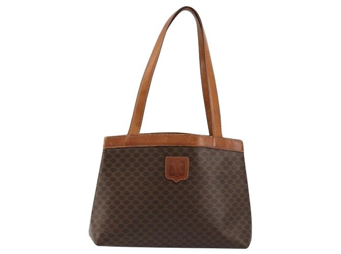 Céline Borsa tote in tela Macadam CELINE in pelle PVC marrone oro Auth bs34713 D'oro - vista 13