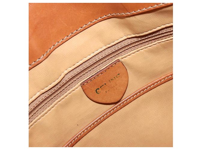 Céline Borsa tote in tela Macadam CELINE in pelle PVC marrone oro Auth bs34713 D'oro - vista 18