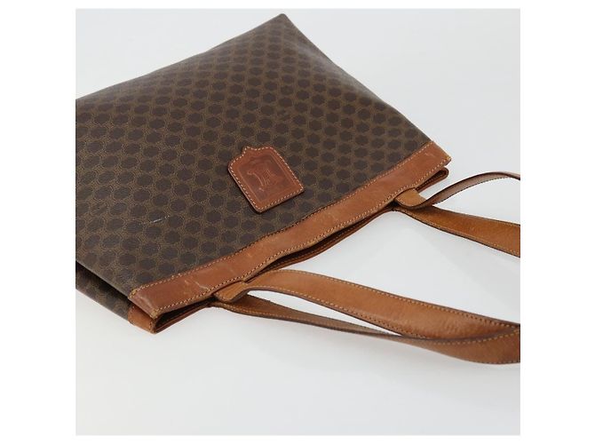 Céline Borsa tote in tela Macadam CELINE in pelle PVC marrone oro Auth bs34713 D'oro - vista 6