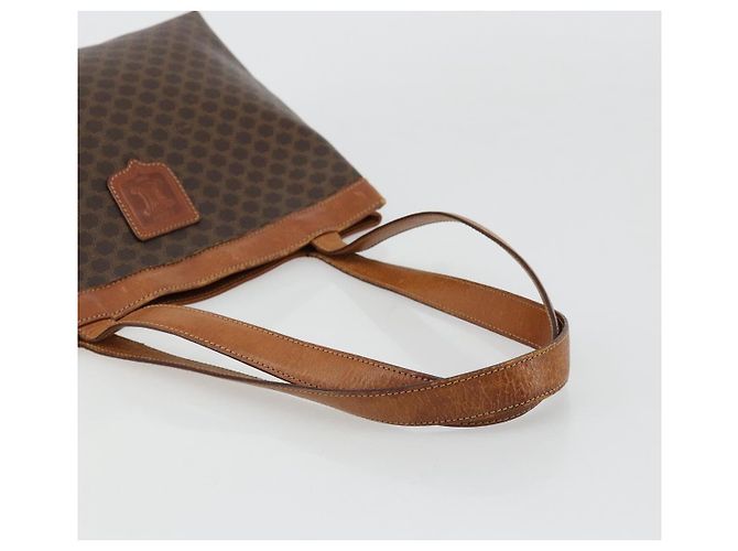 Céline Borsa tote in tela Macadam CELINE in pelle PVC marrone oro Auth bs34713 D'oro - vista 7