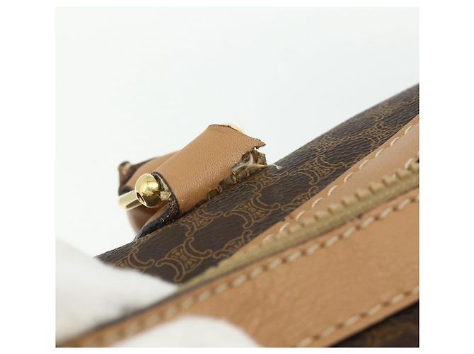 Céline Borsa Boston in tela Macadam CELINE in pelle PVC marrone oro Auth ep14259A D'oro - vista 10