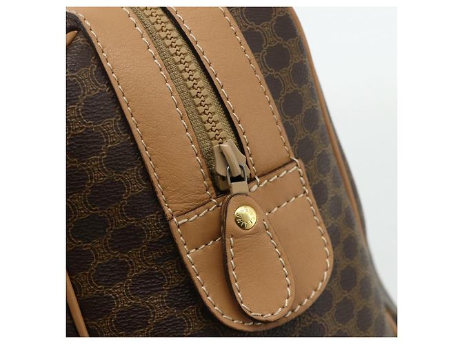Céline Borsa Boston in tela Macadam CELINE in pelle PVC marrone oro Auth ep14259A D'oro - vista 17