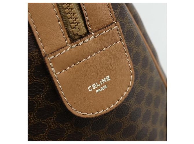 Céline Borsa Boston in tela Macadam CELINE in pelle PVC marrone oro Auth ep14259A D'oro - vista 18