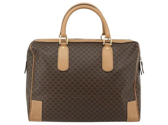 Céline Borsa Boston in tela Macadam CELINE in pelle PVC marrone oro Auth ep14259A D'oro - vista 2