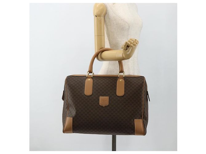 Céline Borsa Boston in tela Macadam CELINE in pelle PVC marrone oro Auth ep14259A D'oro - vista 23