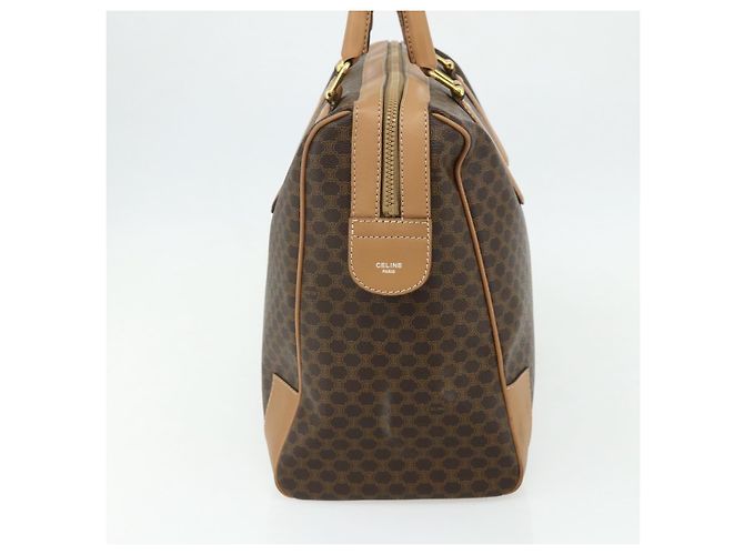 Céline Borsa Boston in tela Macadam CELINE in pelle PVC marrone oro Auth ep14259A D'oro - vista 4