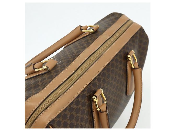Céline Borsa Boston in tela Macadam CELINE in pelle PVC marrone oro Auth ep14259A D'oro - vista 6