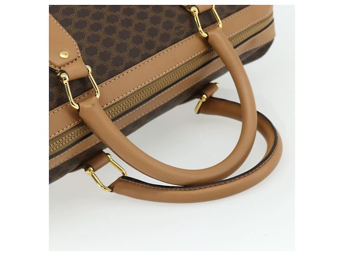 Céline Borsa Boston in tela Macadam CELINE in pelle PVC marrone oro Auth ep14259A D'oro - vista 7