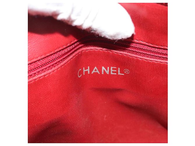 CHANEL Borsa a Spalla Matelassé in Pelle di Agnello Rossa Oro CC Auth 176873 Rosso D'oro - vista 18
