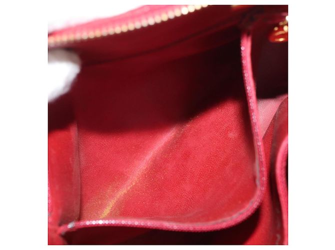 CHANEL Borsa a Spalla Matelassé in Pelle di Agnello Rossa Oro CC Auth 176873 Rosso D'oro - vista 24