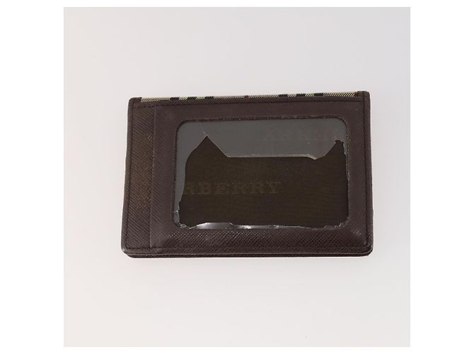Pochette in tela e pelle Burberry Nova Check 3 pezzi Beige Nero Auth ti3893 - vista 10