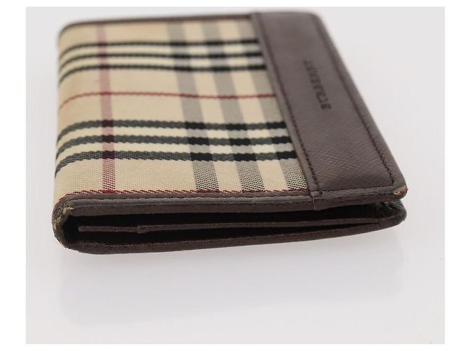 Pochette in tela e pelle Burberry Nova Check 3 pezzi Beige Nero Auth ti3893 - vista 11