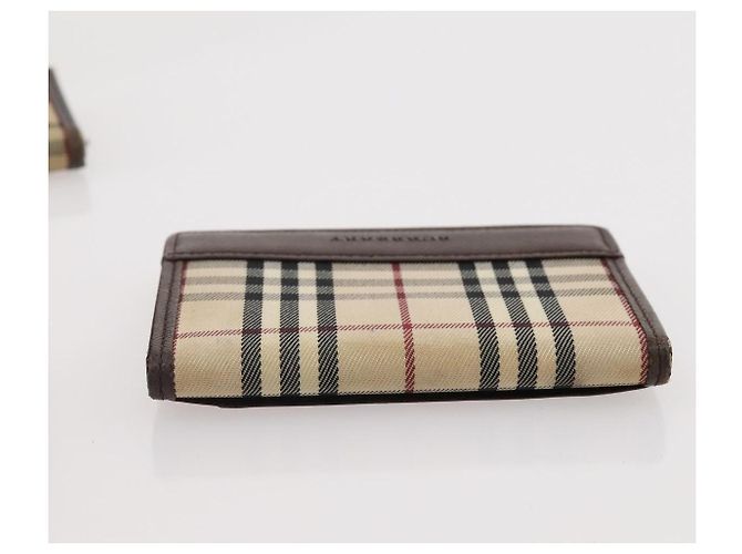 Pochette in tela e pelle Burberry Nova Check 3 pezzi Beige Nero Auth ti3893 - vista 12
