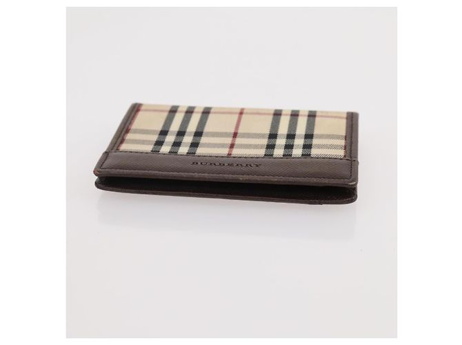 Pochette in tela e pelle Burberry Nova Check 3 pezzi Beige Nero Auth ti3893 - vista 13