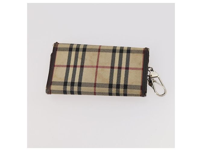 Pochette in tela e pelle Burberry Nova Check 3 pezzi Beige Nero Auth ti3893 - vista 16