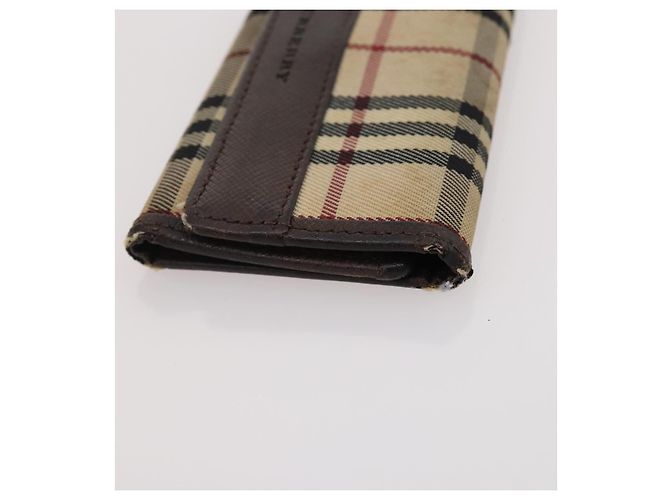 Pochette in tela e pelle Burberry Nova Check 3 pezzi Beige Nero Auth ti3893 - vista 17