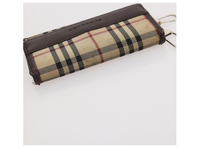 Pochette in tela e pelle Burberry Nova Check 3 pezzi Beige Nero Auth ti3893 - vista 18