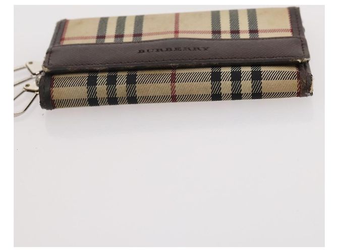 Pochette in tela e pelle Burberry Nova Check 3 pezzi Beige Nero Auth ti3893 - vista 19