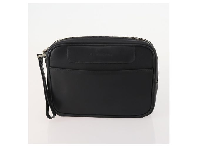 Pochette in tela e pelle Burberry Nova Check 3 pezzi Beige Nero Auth ti3893 - vista 2