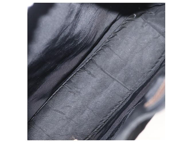 CHANEL Bolsa de Mão Nylon Preto Prata CC Auth 176247 - vista 11