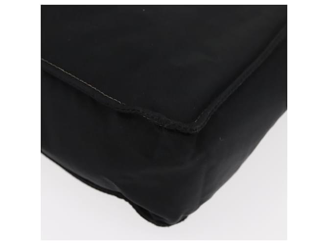 CHANEL Bolsa de Mão Nylon Preto Prata CC Auth 176247 - vista 15