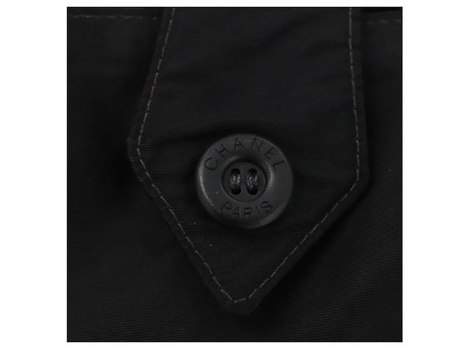 CHANEL Bolsa de Mão Nylon Preto Prata CC Auth 176247 - vista 17