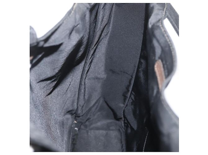 CHANEL Bolsa de Mão Nylon Preto Prata CC Auth 176247 - vista 19