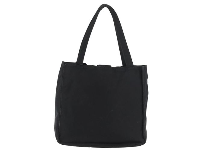 CHANEL Bolsa de Mão Nylon Preto Prata CC Auth 176247 - vista 2