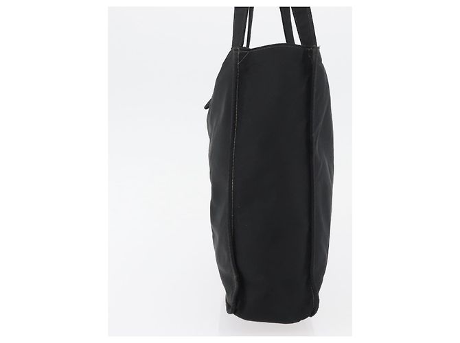 CHANEL Bolsa de Mão Nylon Preto Prata CC Auth 176247 - vista 3