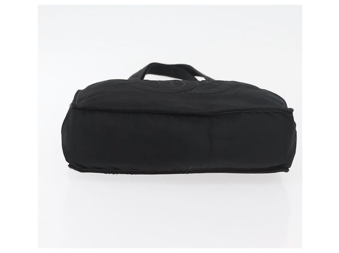 CHANEL Bolsa de Mão Nylon Preto Prata CC Auth 176247 - vista 5