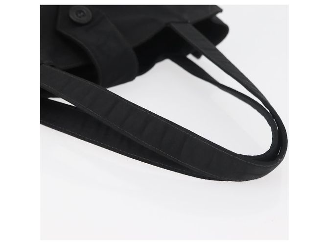 CHANEL Bolsa de Mão Nylon Preto Prata CC Auth 176247 - vista 7