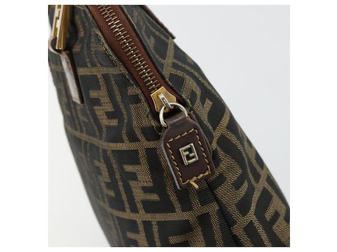 Borsa a mano in tela Zucca FENDI nera e marrone Auth bs34607 Nero - vista 11