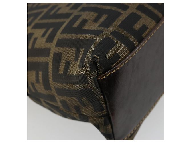 Borsa a mano in tela Zucca FENDI nera e marrone Auth bs34607 Nero - vista 16