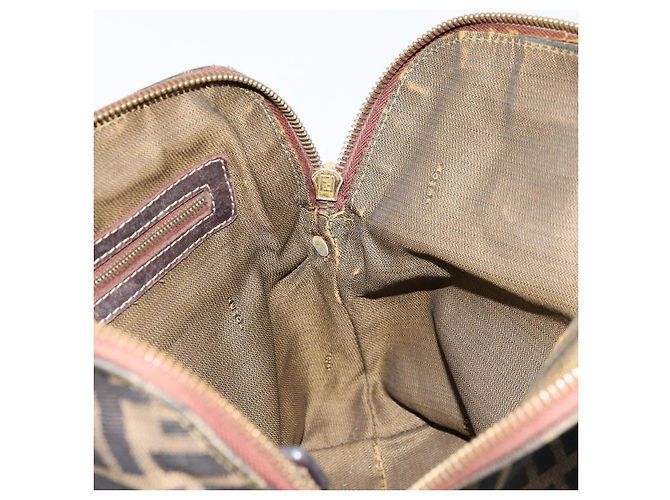 Borsa a mano in tela Zucca FENDI nera e marrone Auth bs34607 Nero - vista 18