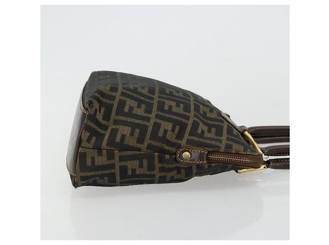 Borsa a mano in tela Zucca FENDI nera e marrone Auth bs34607 Nero - vista 3