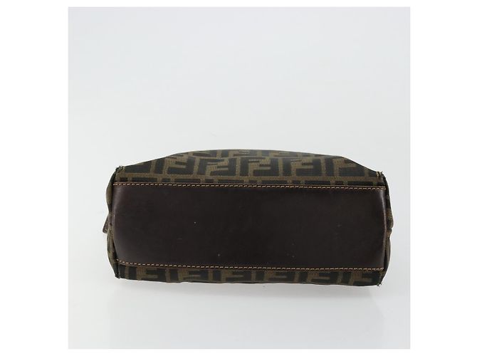 Borsa a mano in tela Zucca FENDI nera e marrone Auth bs34607 Nero - vista 5