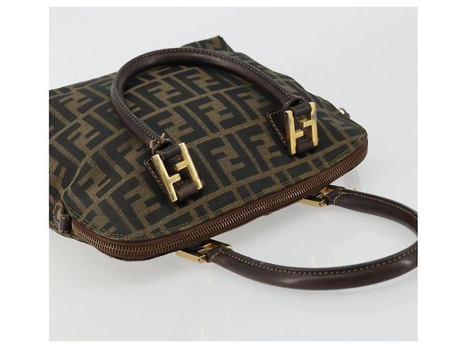 Borsa a mano in tela Zucca FENDI nera e marrone Auth bs34607 Nero - vista 6