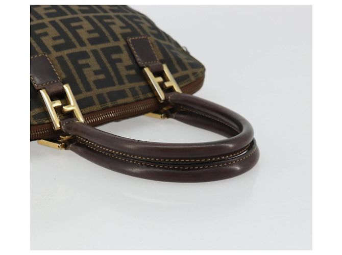 Borsa a mano in tela Zucca FENDI nera e marrone Auth bs34607 Nero - vista 7