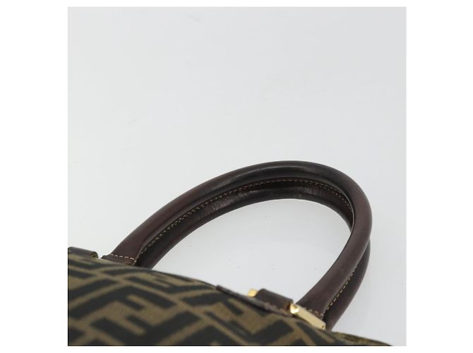 Borsa a mano in tela Zucca FENDI nera e marrone Auth bs34607 Nero - vista 8