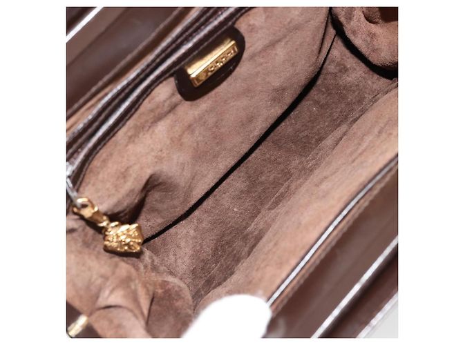 Borsa a spalla in pelle Gucci marrone oro Auth 175919 D'oro - vista 10