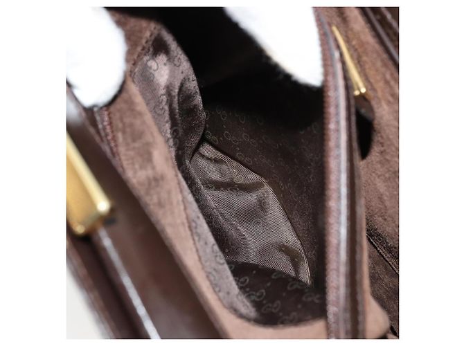 Borsa a spalla in pelle Gucci marrone oro Auth 175919 D'oro - vista 11