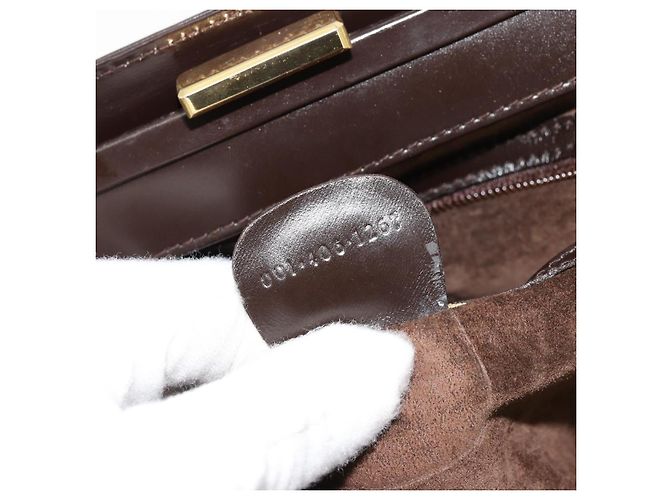 Borsa a spalla in pelle Gucci marrone oro Auth 175919 D'oro - vista 12