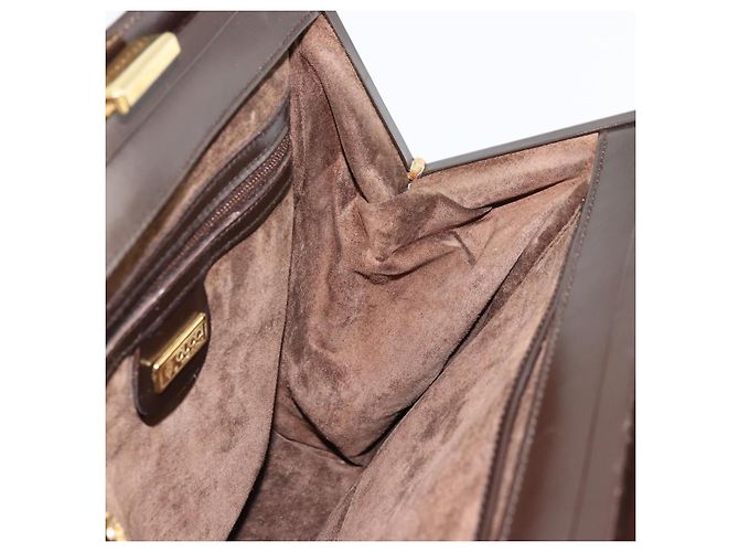 Borsa a spalla in pelle Gucci marrone oro Auth 175919 D'oro - vista 19